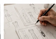 Beauty device product design sketches