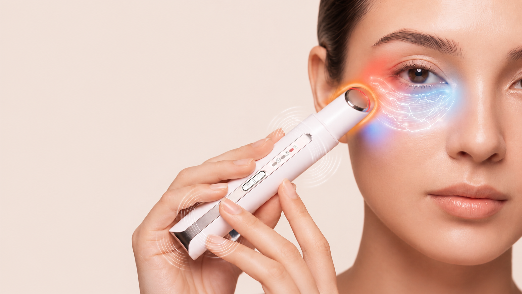 Facial beauty device used under eye