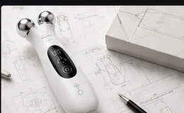 EMS beauty device on engineering sketches